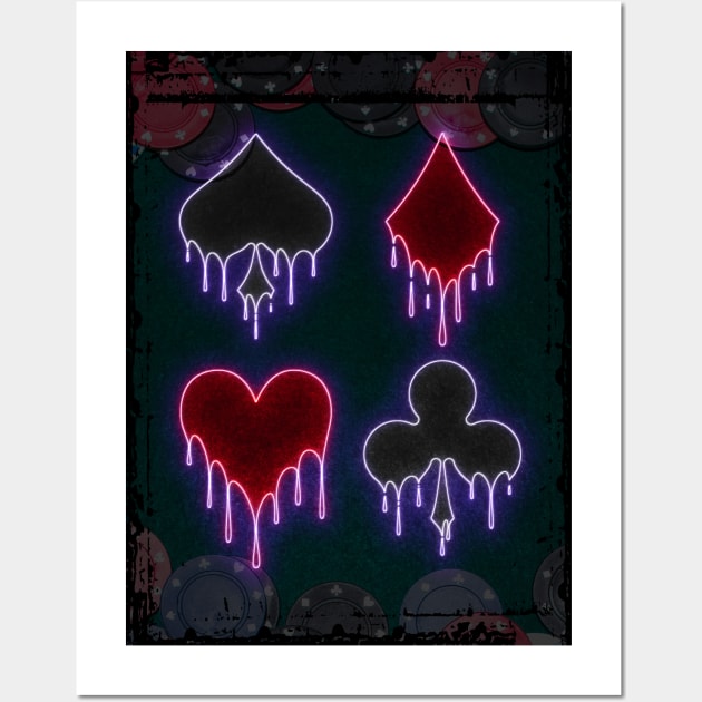 Cards neon art Wall Art by PrintstaBee